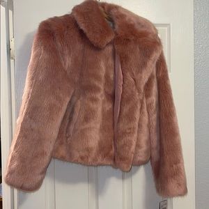 Pink faux fur jacket